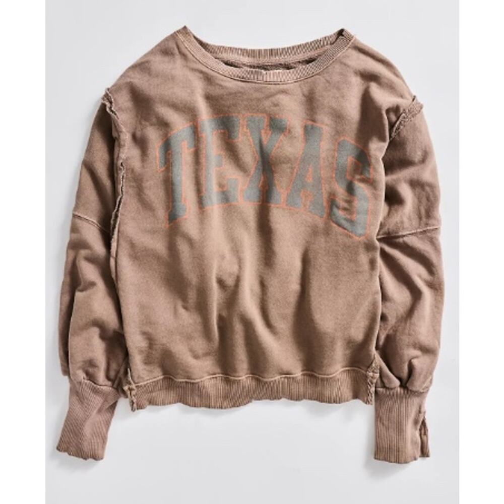 181 NWOT We The Free Graphic Camden Pullover "TEXAS" | Brown | Small - Picture 2 of 2
